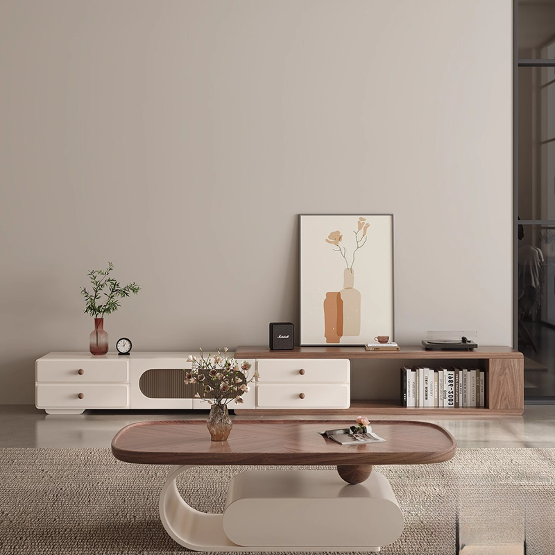 Interior Design White And Wood - Mueble de Tv para sala de
