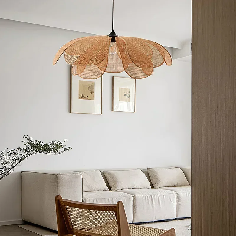 Interior Design Zen Style - Lámpara Colgante de Mimbre Japonés con