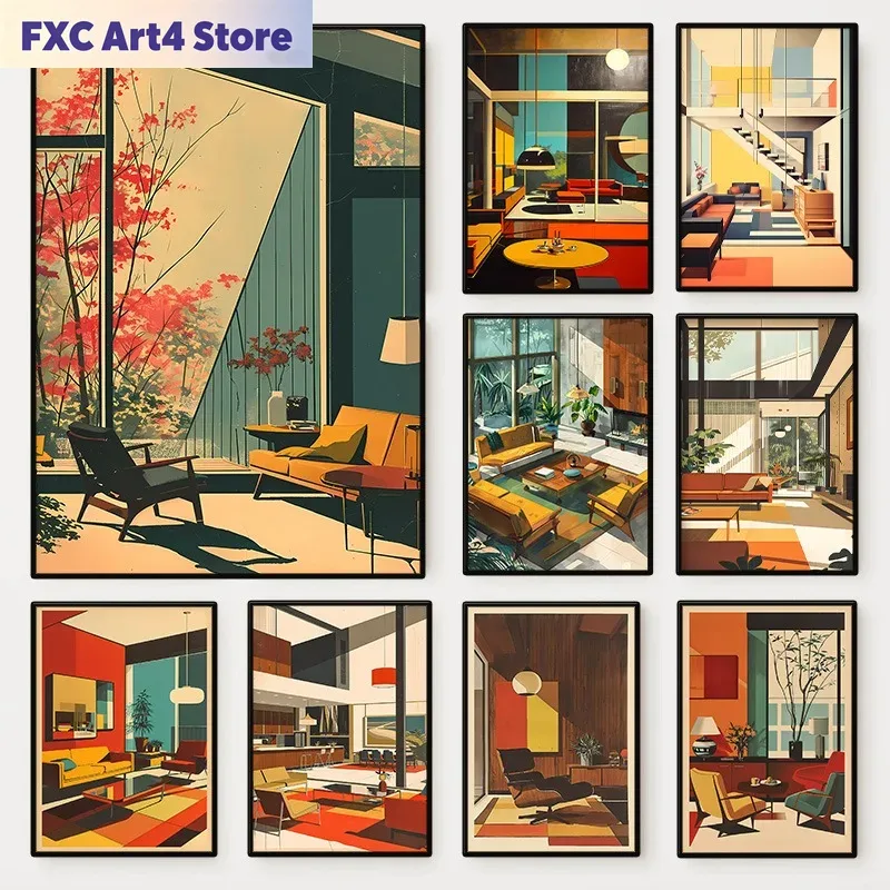 Póster Arquitectónico Vintage  - Interior Design Studio reseña y precio