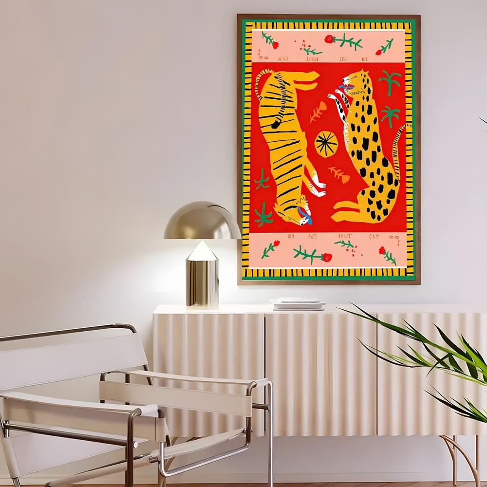 Póster colorido de leopardo sa - Interior Design Poster reseña y precio