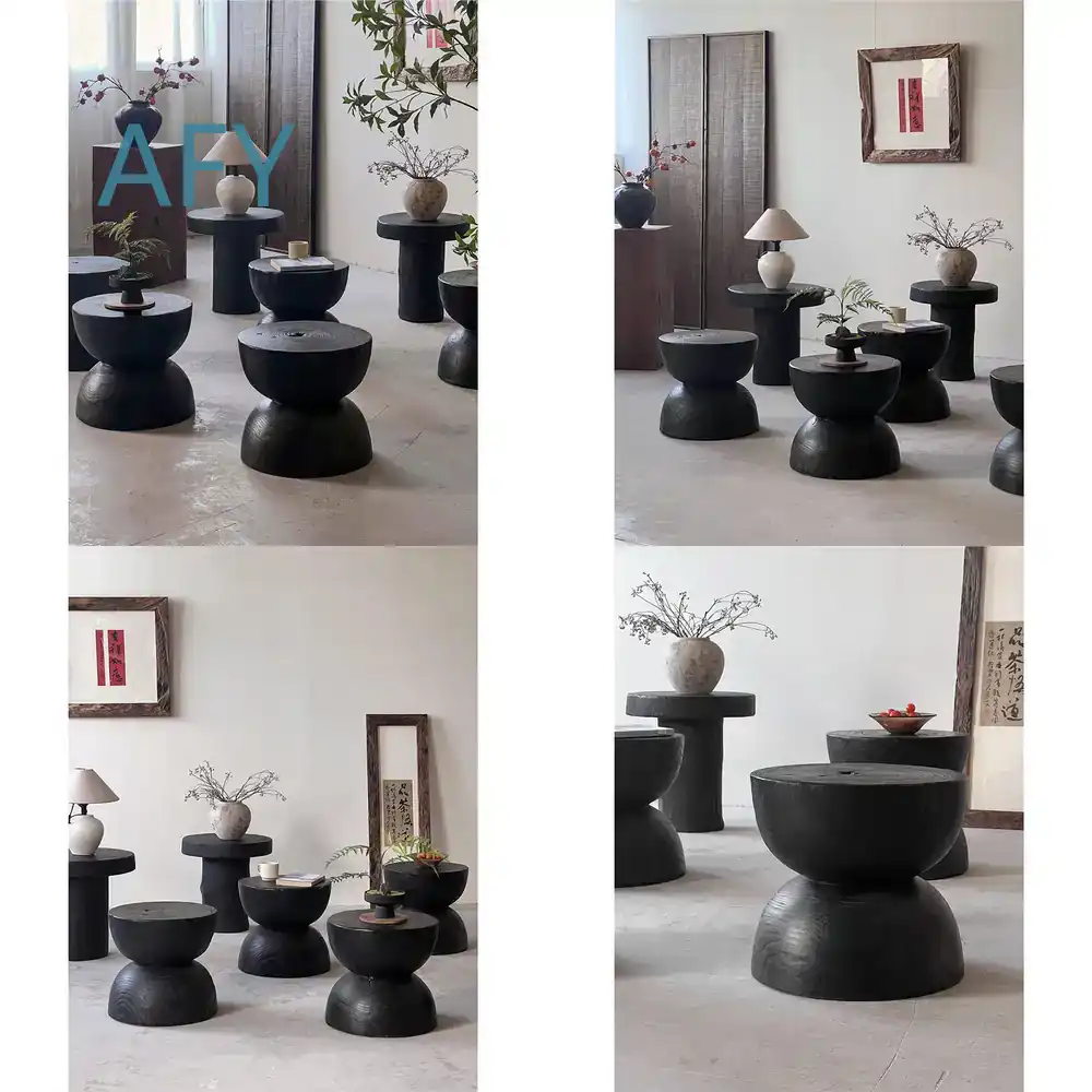Taburete de Madera Carbonizada - Interior Design Zen Style reseña y precio